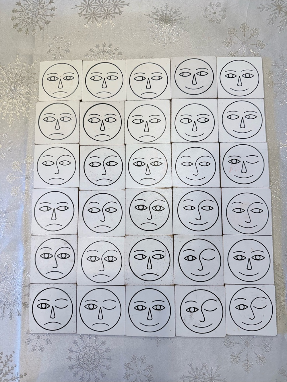 Vintage 1969 Creative Playthings Perception Plaques Chernoff Faces Matching Game